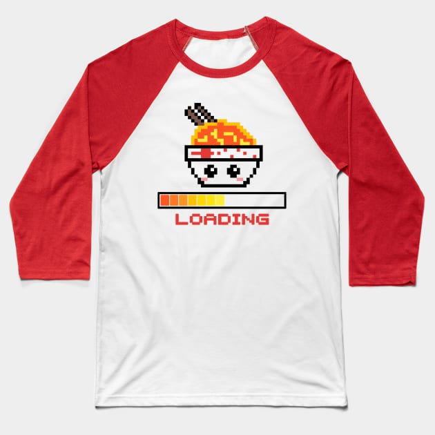 Cute Kawaii Ramen Lover Japanese Anime Noodles Pixel Ramen Baseball T-Shirt by Bezra